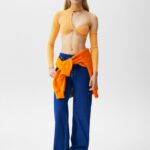 Asymmetric Long Sleeve Top With High Neck - Hình ảnh 4