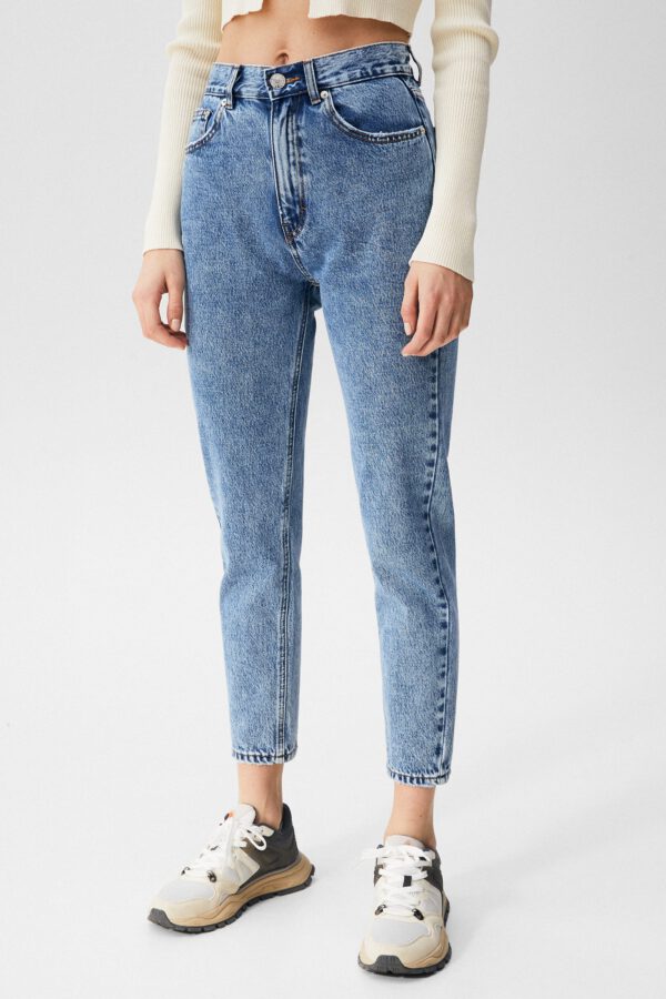 Basic Mom Jeans Blue - Hình ảnh 2