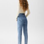 Basic Mom Jeans Blue - Hình ảnh 3
