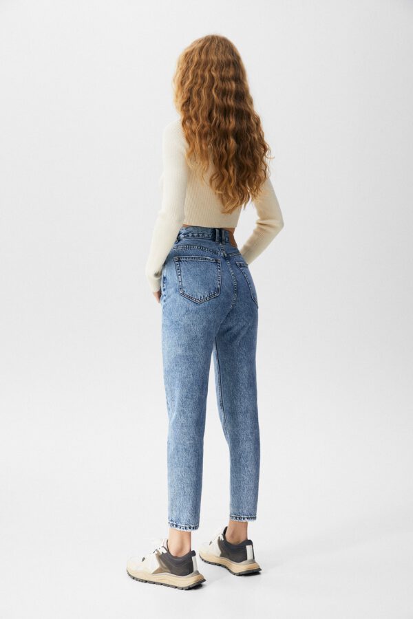 Basic Mom Jeans Blue - Hình ảnh 3