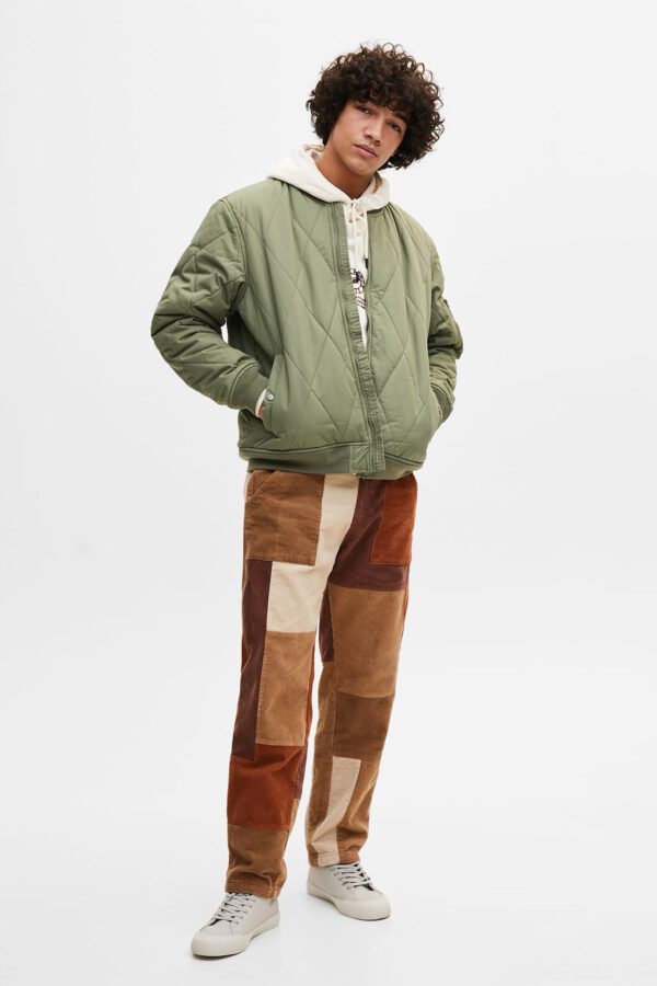 Quilted Bomber Jacket With Ribbed Trims - Hình ảnh 4
