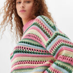 Multicolored Open-Knit Crewneck Sweater - Hình ảnh 4