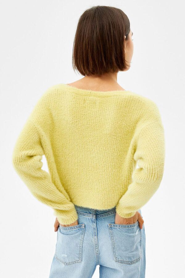 Fuzzy Button-Up Cardigan - Hình ảnh 2