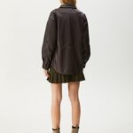 Faux Leather Overshirt With Pocket - Hình ảnh 2