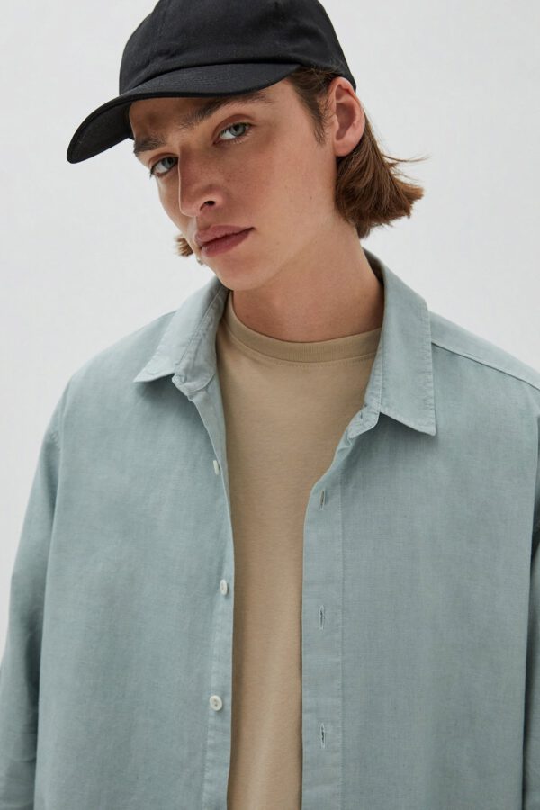 Cotton and Linen Basic Shirt - Hình ảnh 4