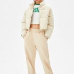 Short Nylon-Effect Puffer Jacket - Hình ảnh 4
