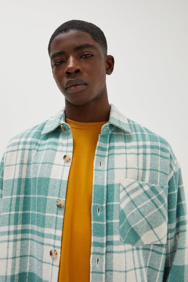 Check Overshirt With Pocket Detail - Hình ảnh 3