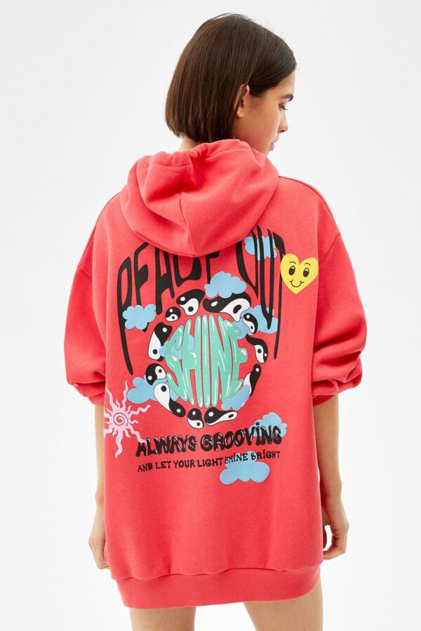 Rose Printed Hoodie - Hình ảnh 2