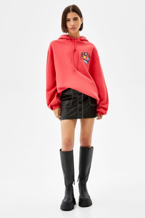 Rose Printed Hoodie - Hình ảnh 4