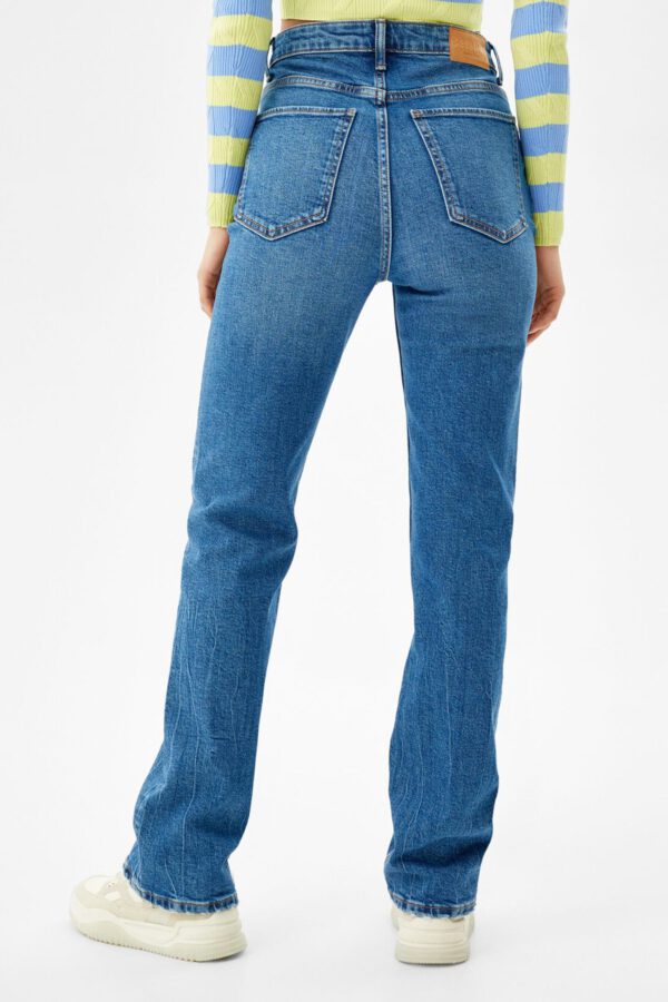 High-Rise Comfort Slim-Fit Straight-Fit Jeans - Hình ảnh 3
