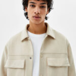 Faux Suede Jacket With Pockets - Hình ảnh 3