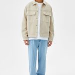 Faux Suede Jacket With Pockets - Hình ảnh 4