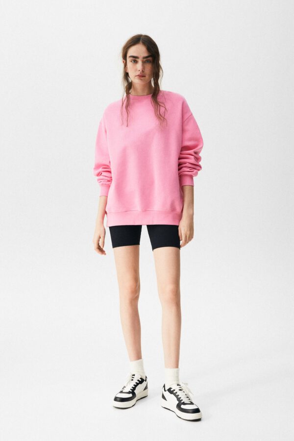 Basic Oversize Fleece Sweatshirt - Hình ảnh 4