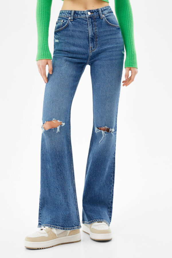 Ripped Flared Vintage Jeans - Hình ảnh 4