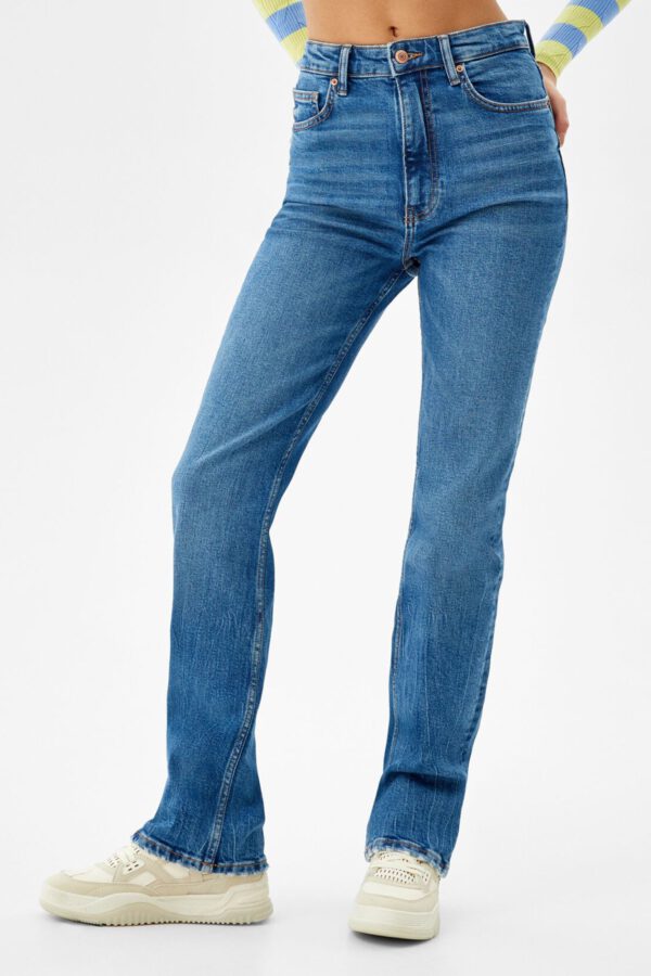 High-Rise Comfort Slim-Fit Straight-Fit Jeans - Hình ảnh 4